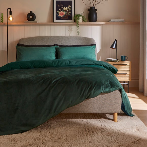 Clayton Velour Duvet Cover And Pillowcase Set