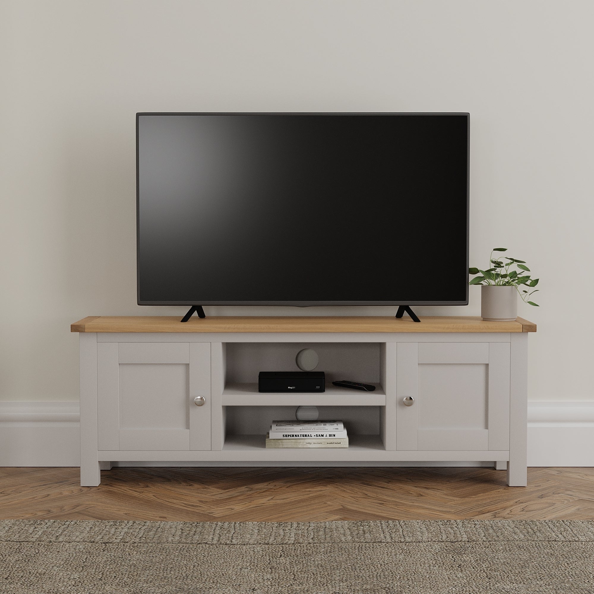 Return Bromley Wide Tv Unit For Tvs Up To 55 Grey Grey