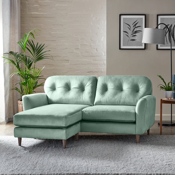 Return Sven Opulent Velvet Reversible Corner Chaise Sofa, Mineral