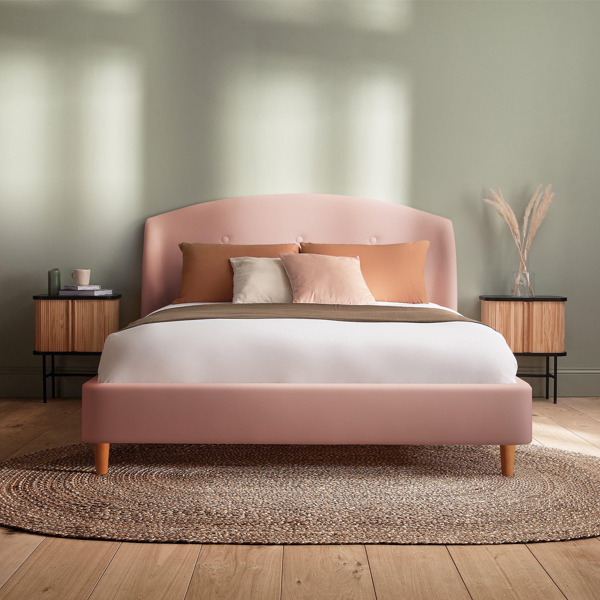 Silentnight Evana Bed Frame Velvet Pink