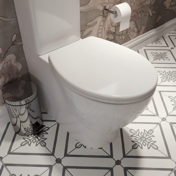 Croydex Corvo White Stick-n-Lock Oval Toilet Seat image 1 of 6