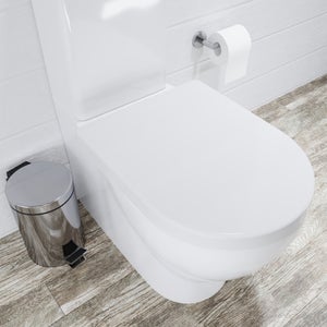 Croydex Telese White Stick-n-lock D Shape Toilet Seat