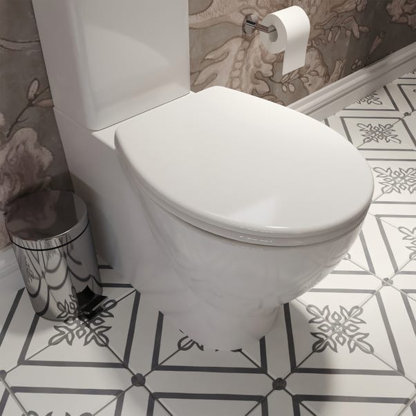Croydex Lomond White Stick-n-Lock Oval Family Toilet Seat image 1 of 7
