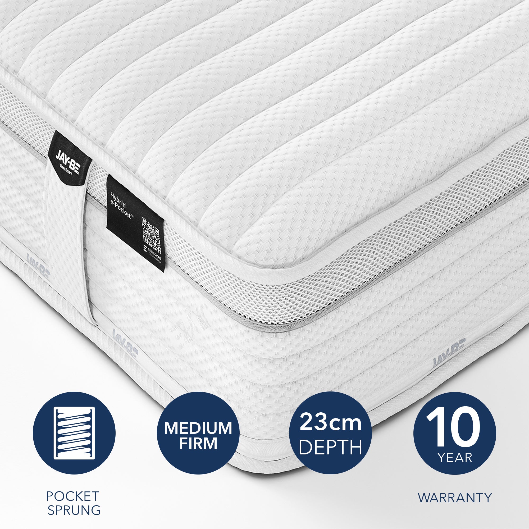 Jay Be 2000 Hybrid E Pocket Eco Trucore Mattress White