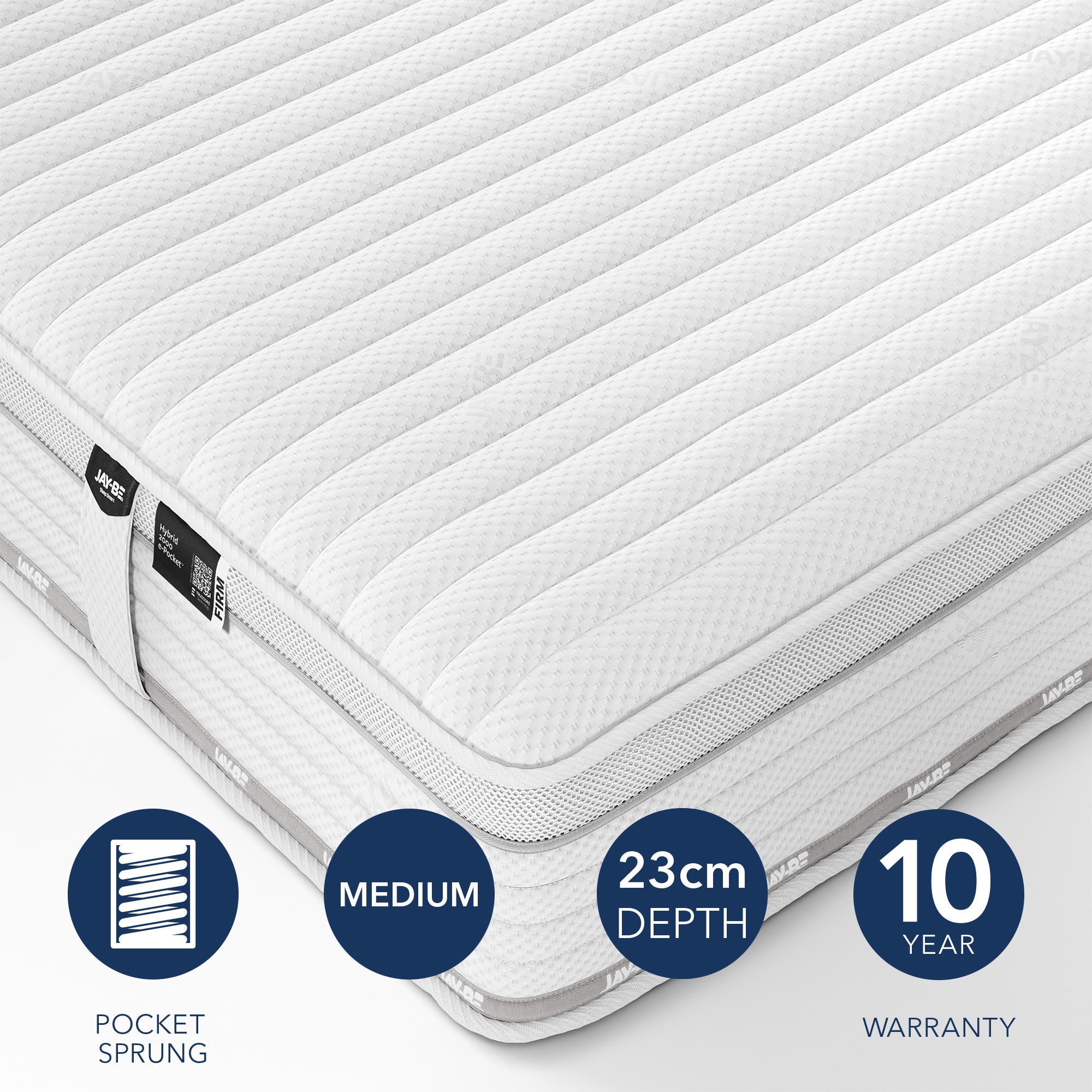 Jay Be Firm 2000 Pocket Truecore Mattress White