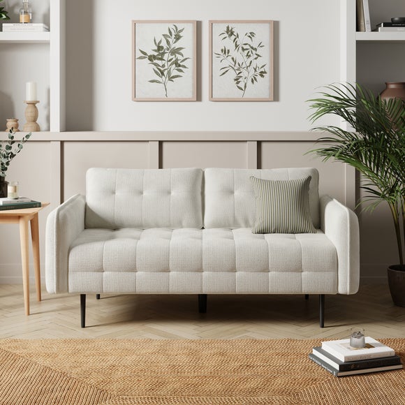 Click to view product details and reviews for Sadie Quilted Chunky Soft Chenille 3 Seater Sofa.