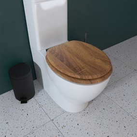 Croydex Ontario Teak Effect Flexi Fix Oval Toilet Seat