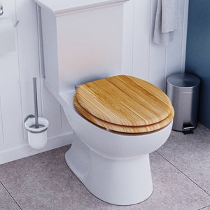 Croydex Hartley Oak Effect Flexi Fix Oval Toilet Seat