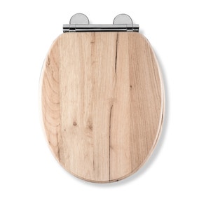 Croydex Corella Grey Oak Effect Flexi Fix Oval Toilet Seat