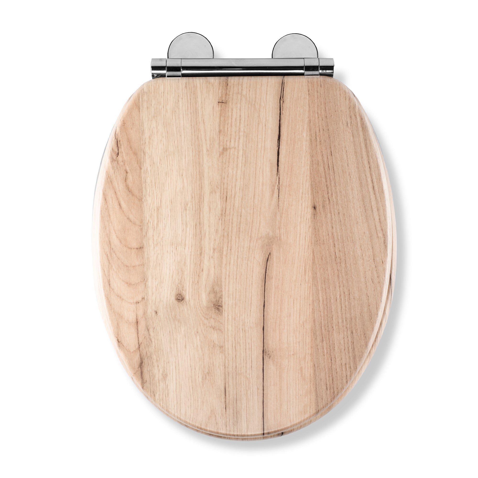 Croydex Corella Grey Oak Effect Flexi Fix Oval Toilet Seat