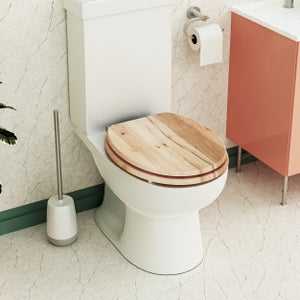 Croydex Corella Grey Oak Effect Flexi Fix Oval Toilet Seat