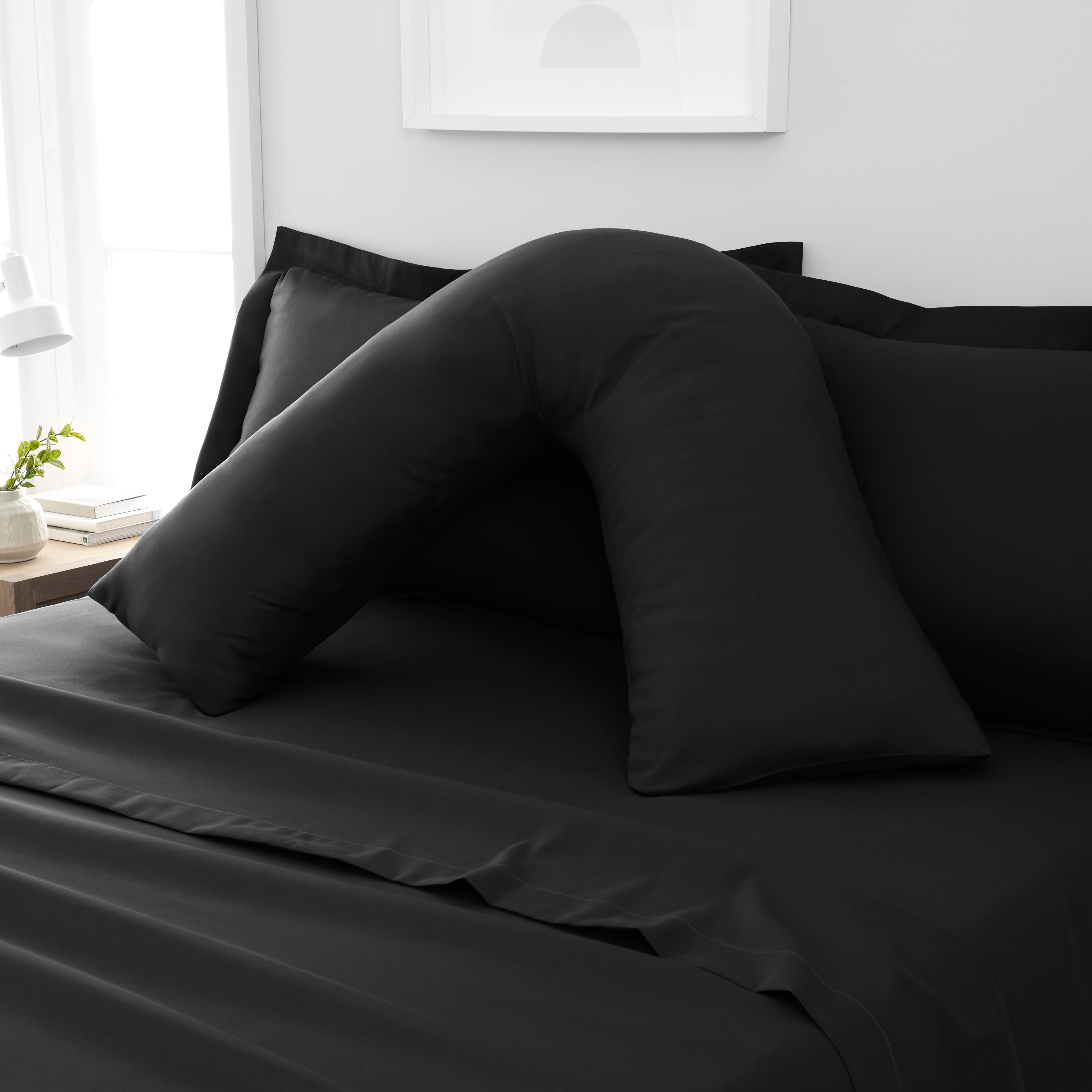 Fogarty Soft Touch V Shape Pillowcase Black