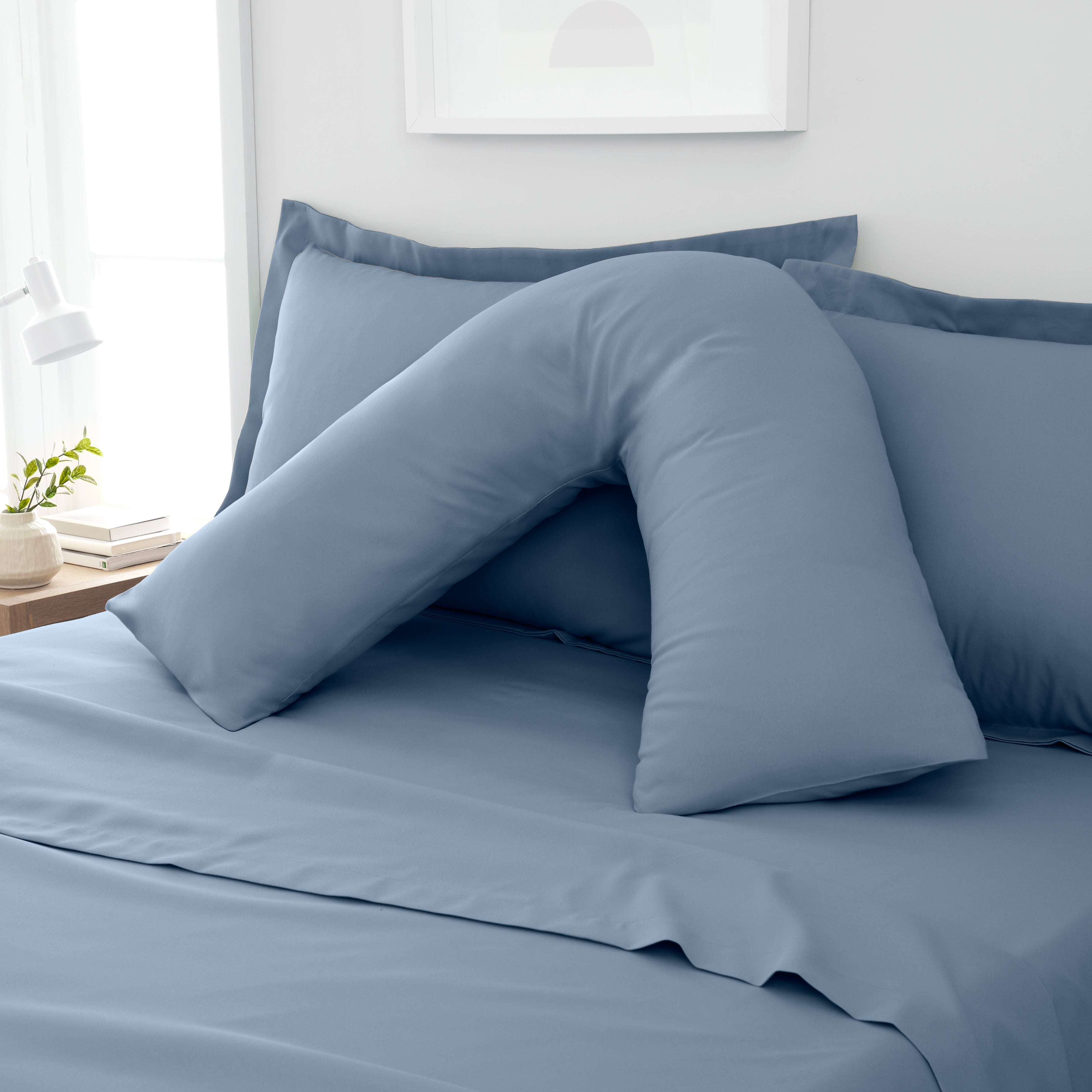 Fogarty Soft Touch V Shape Pillowcase Ashley Blue