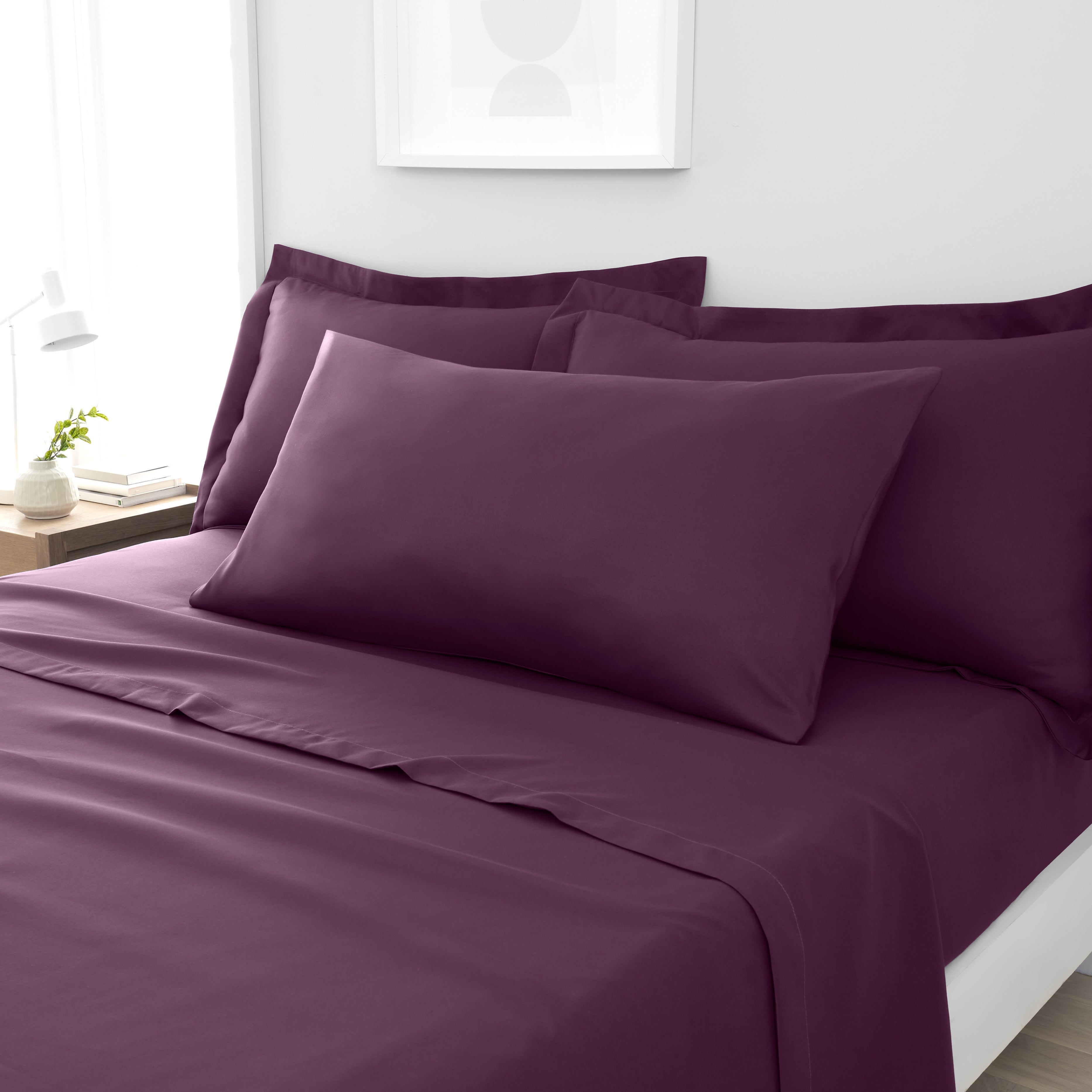 Fogarty Soft Touch Kingsize Pillowcase Pair Plum Purple