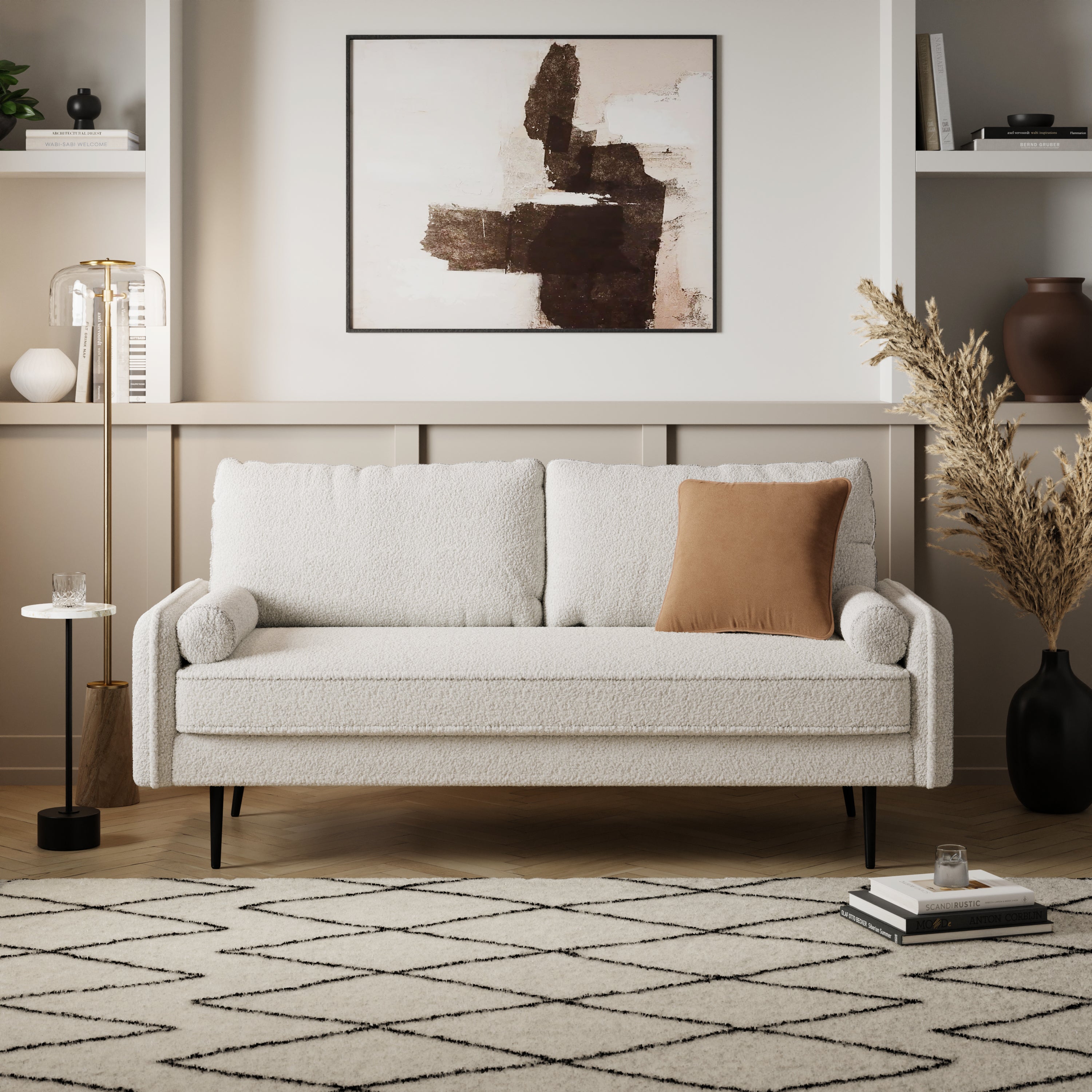 Cassie 3 Seater Velvet Sofa Ivory