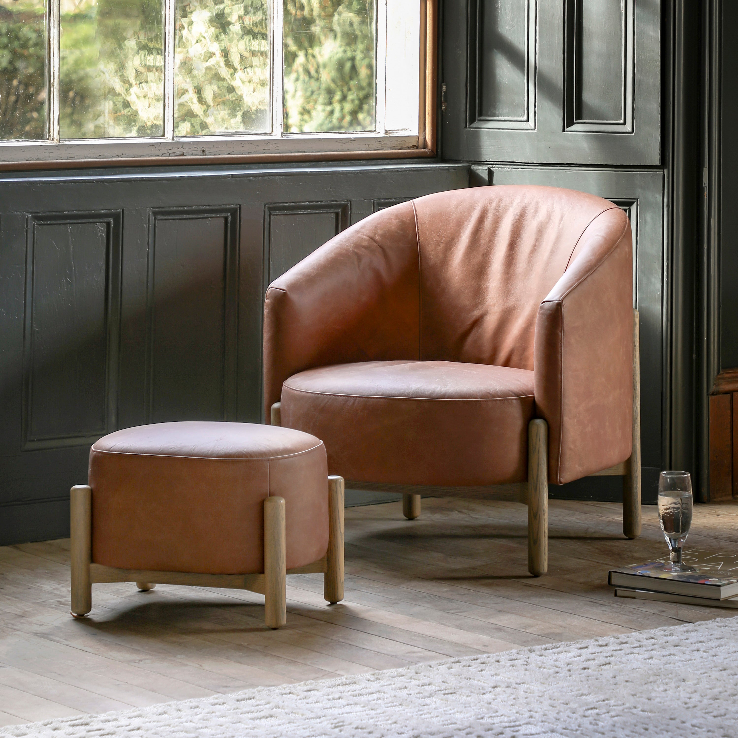 Belmont Armchair Leather Brown