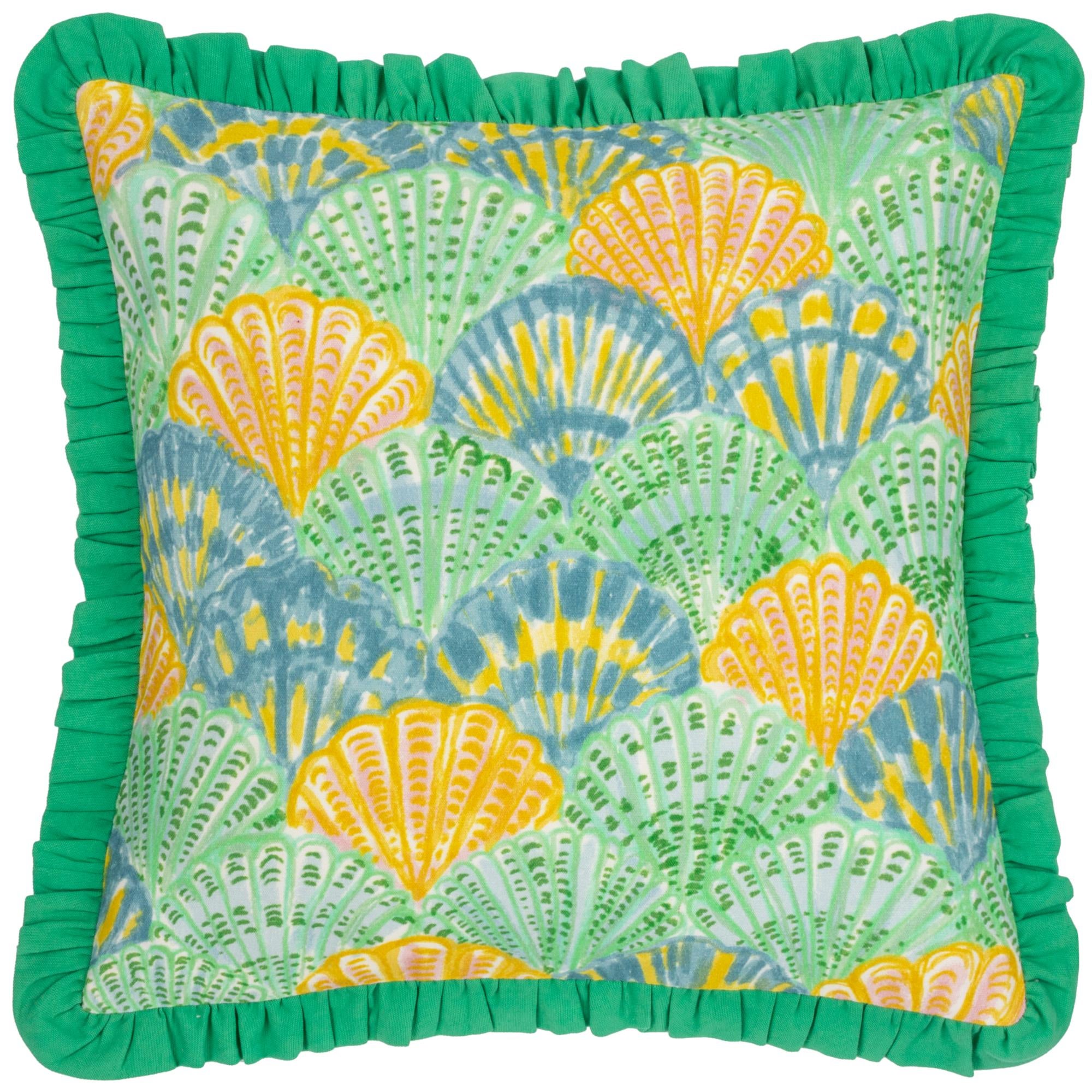 Clam Shells Cushion Green