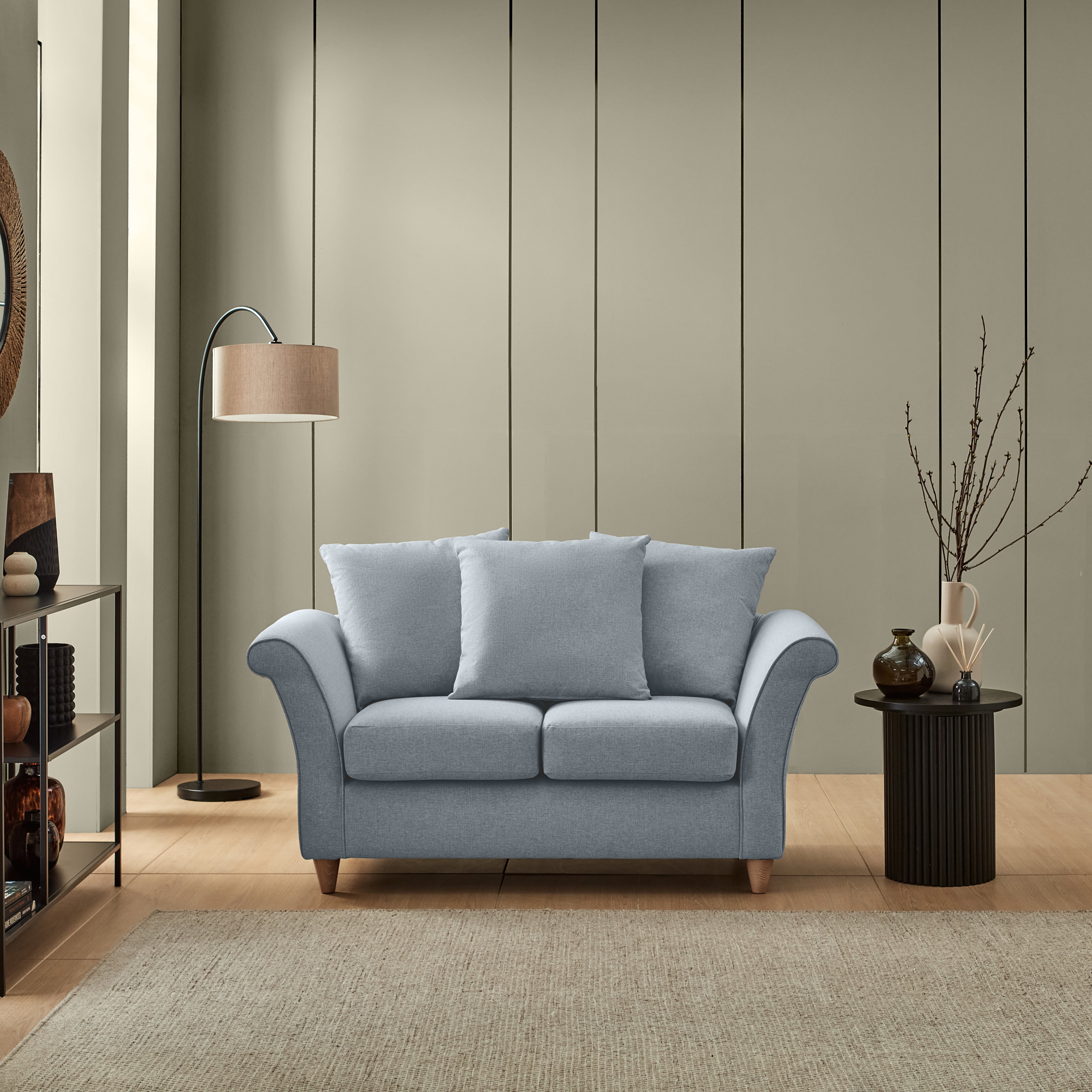 Dixie 2 Seater Sofa Soft Texture Fabric Denim