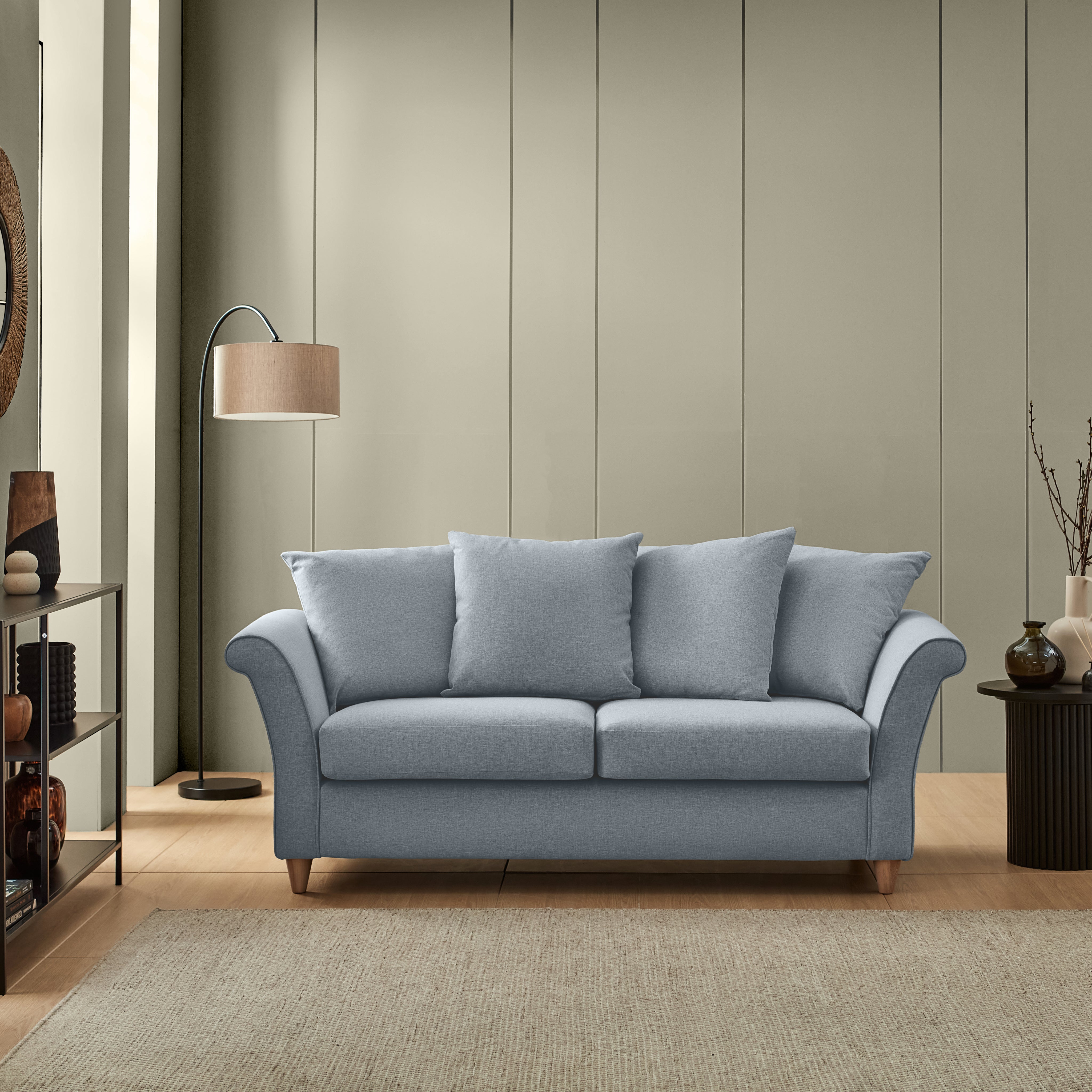 Dixie 3 Seater Sofa Soft Texture Fabric Denim