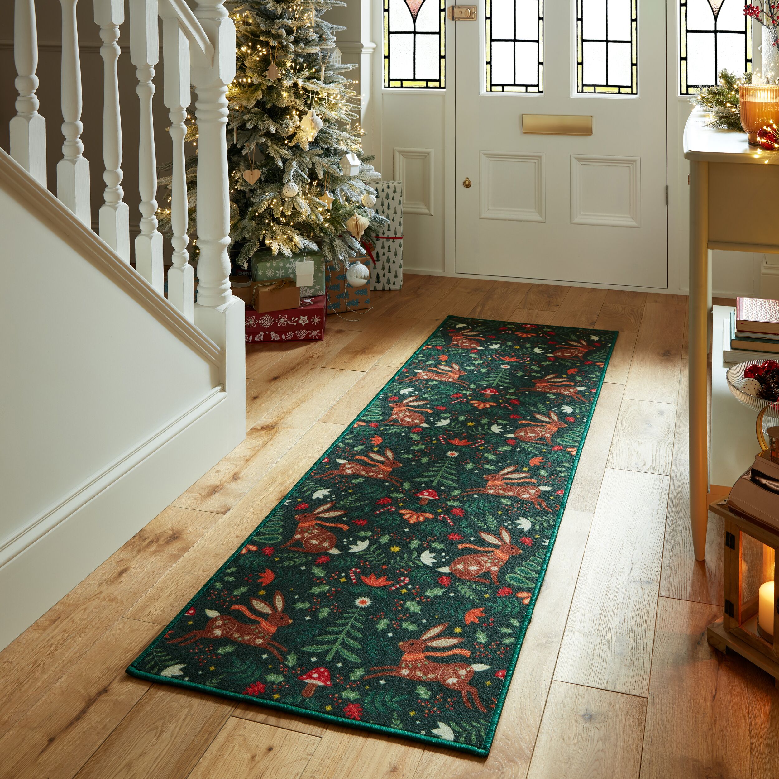 Woodland Floral Washable Runner Multicoloured