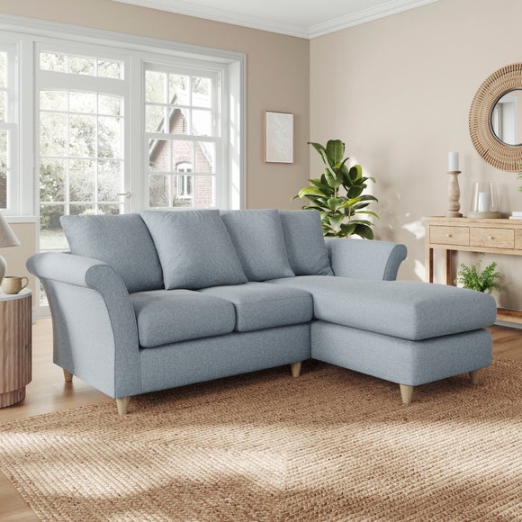 Dixie Corner Chaise Sofa, Soft Texture Fabric