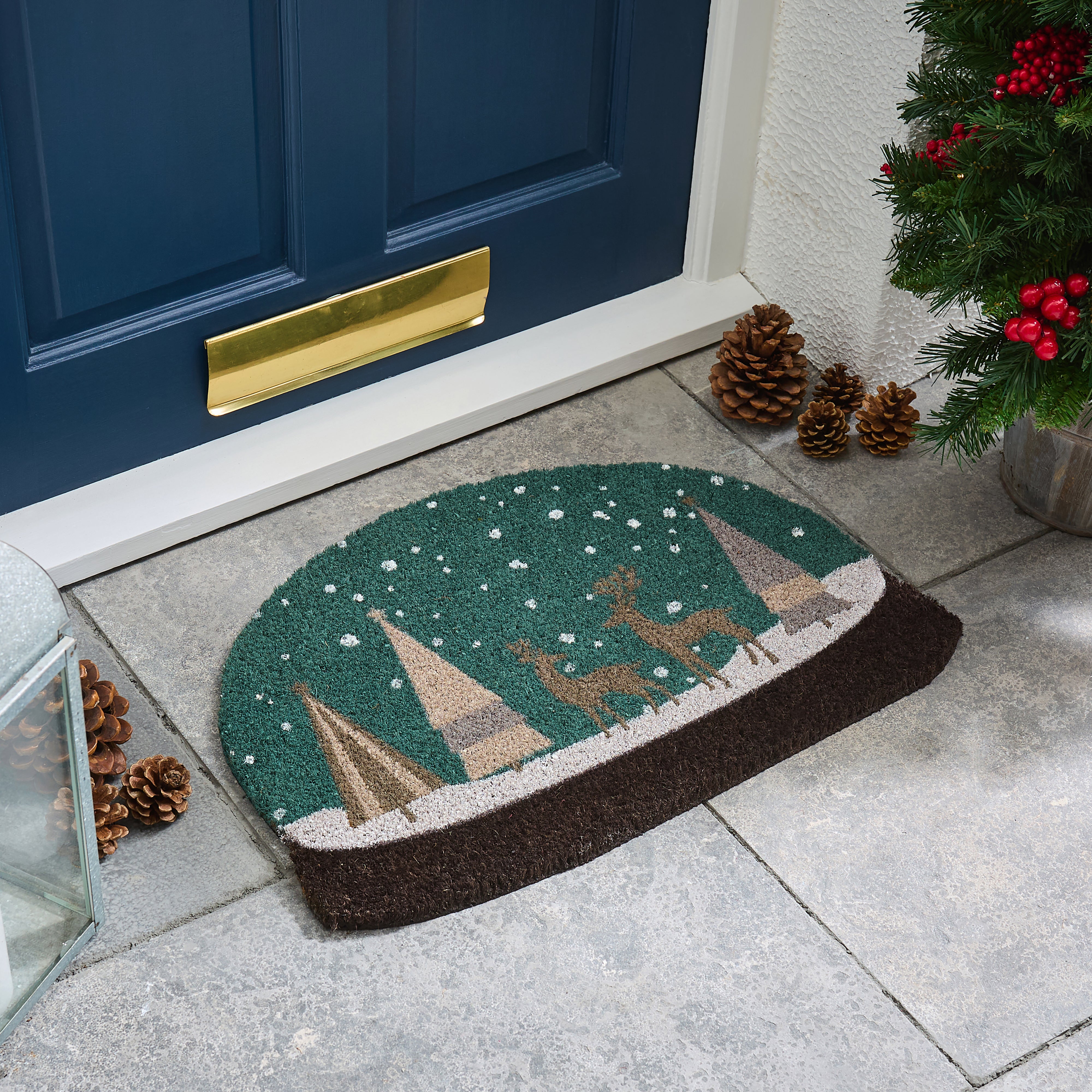 Snowglobe Coir Outdoor Doormat Multicoloured