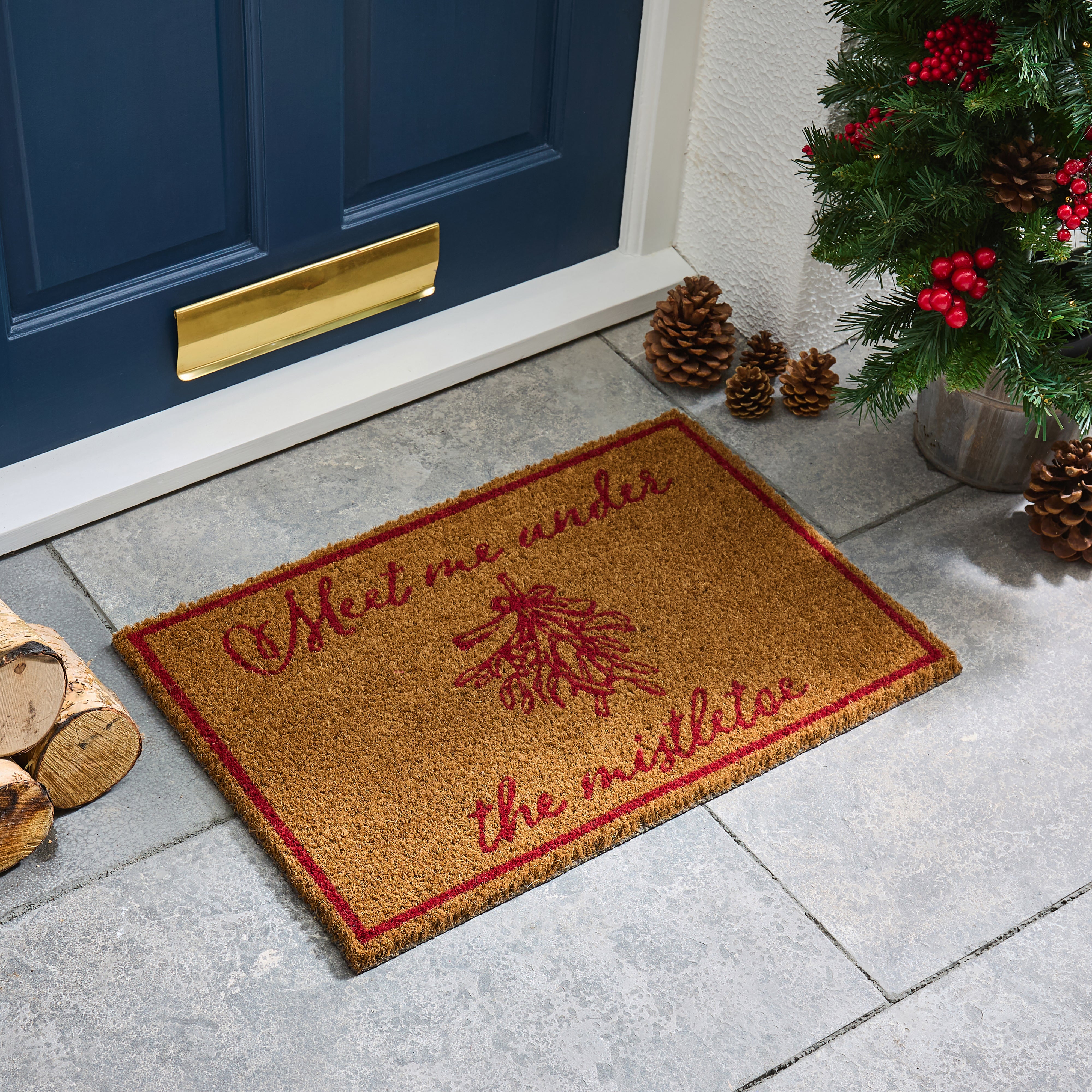 Mistletoe Coir Outdoor Doormat Multicoloured