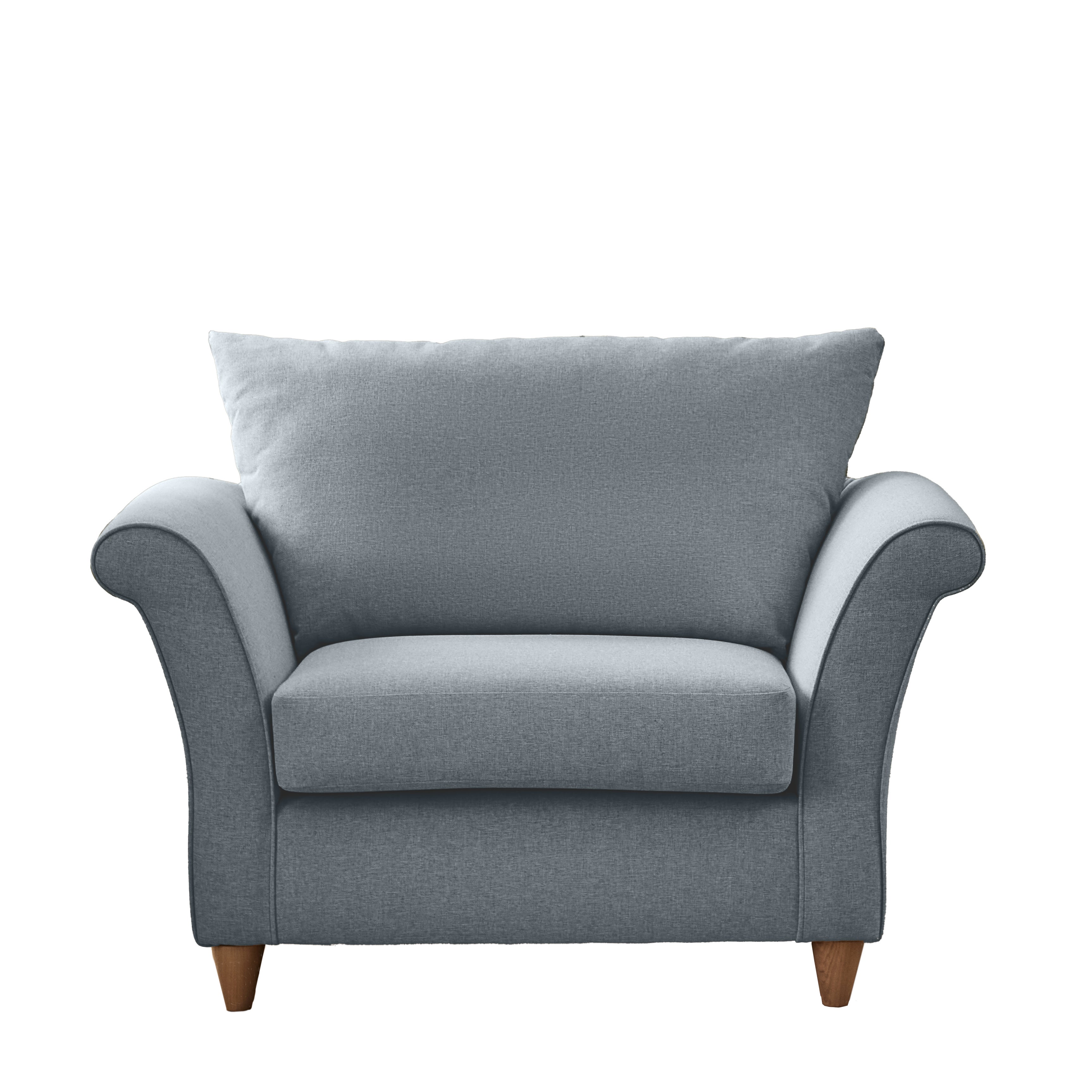 Dixie Armchair, Soft Texture Fabric Denim