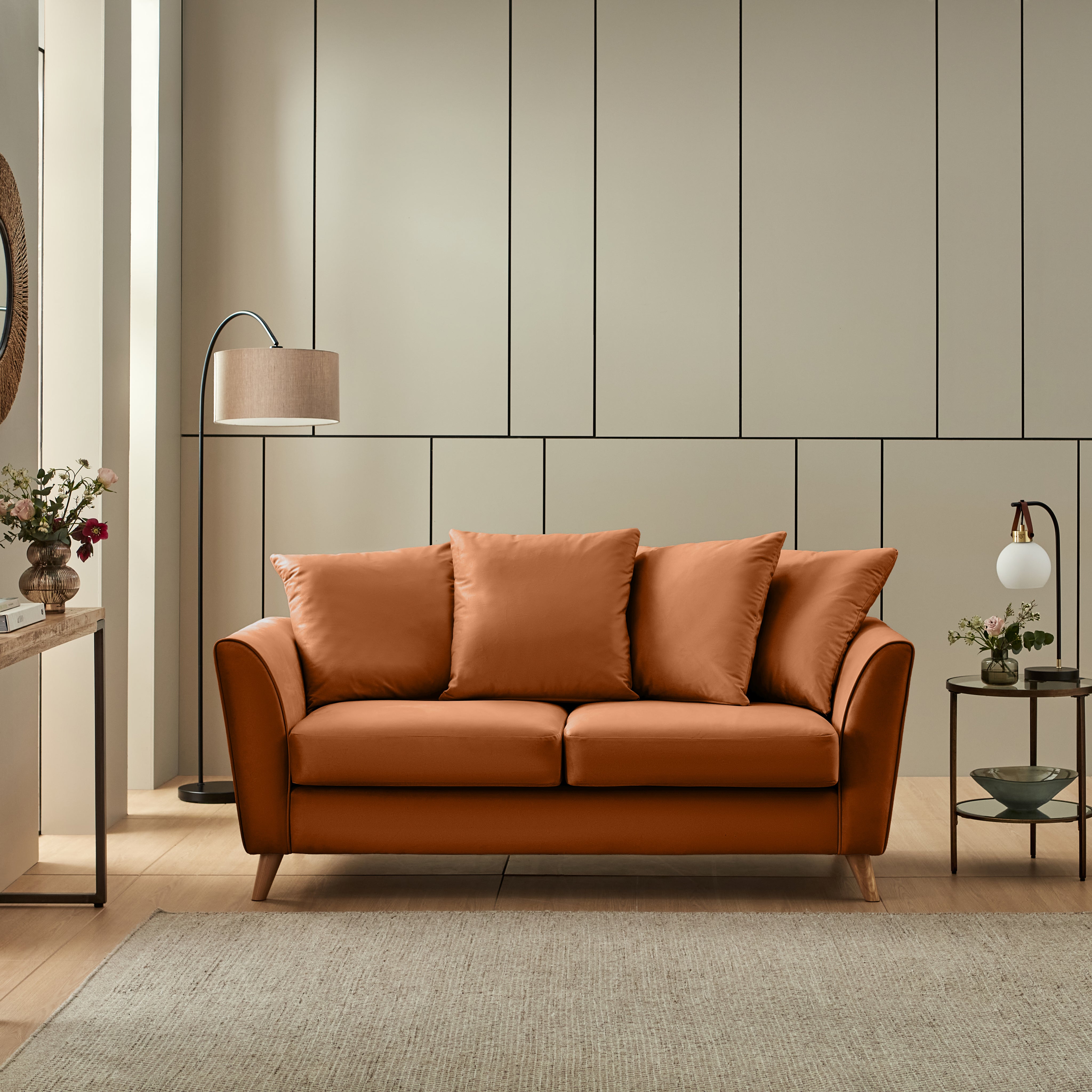 Bess 3 Seater Sofa Opulent Velvet Caramel