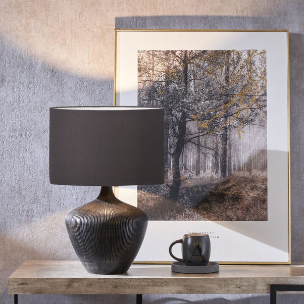 Manaia Textured Wood Table Lamp image 1 of 3