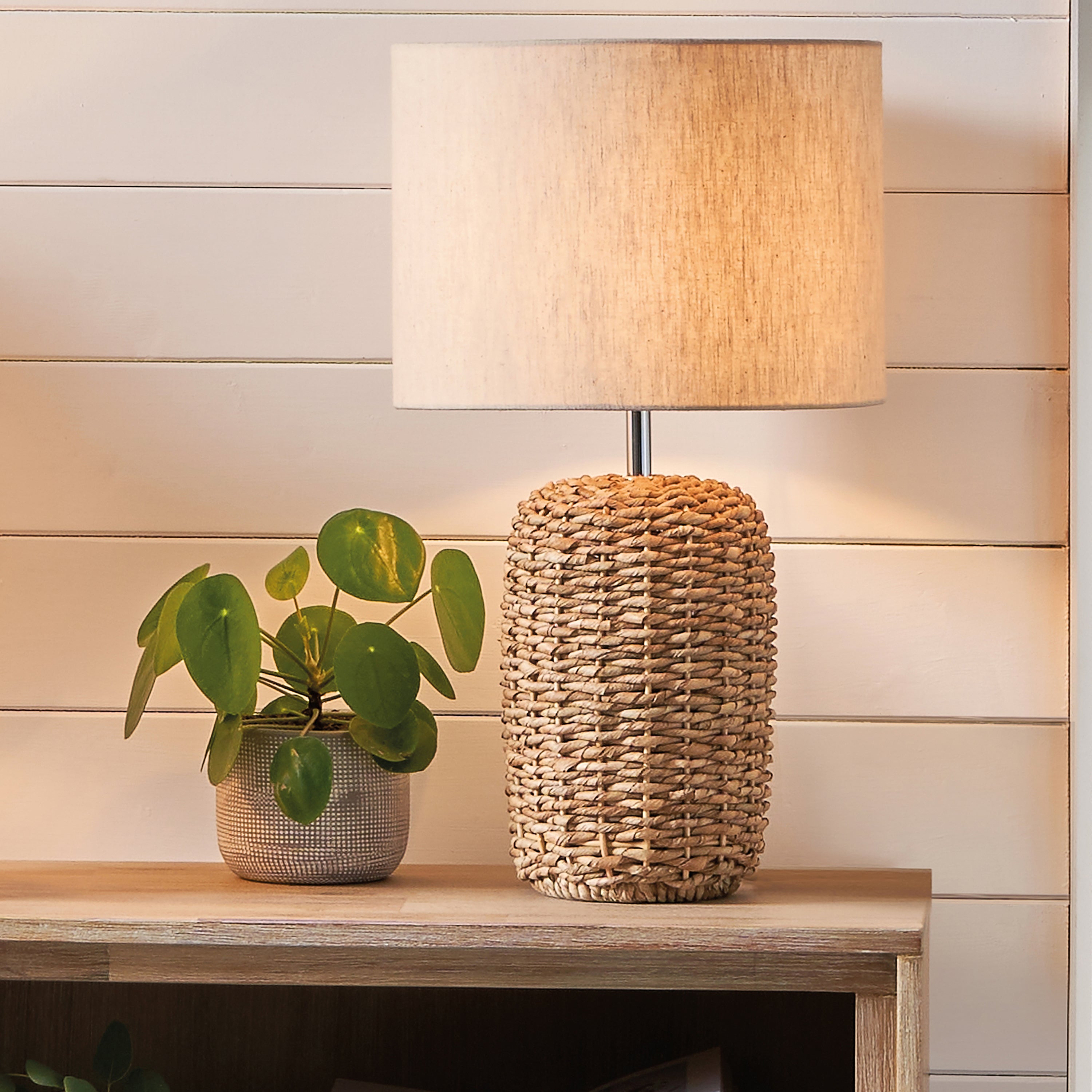 Photos - Desk Lamp Acer Natural Woven Table Lamp Beige 