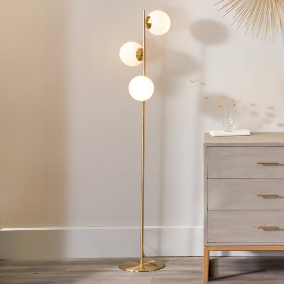Click to view product details and reviews for Asterope White Orb And Gold Metal Floor Lamp.
