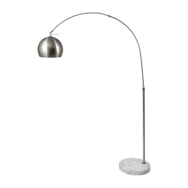 Feliciani Brushed Metal and Marble Floor Lamp image 1 of 6