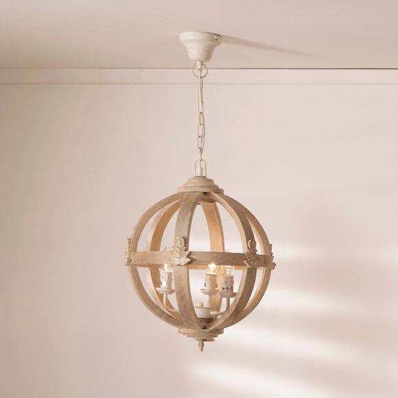 Javier Round Wooden Pendant Light thumbnail