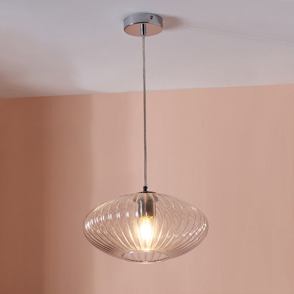 Photos - Chandelier / Lamp Emilia Ribbed Oval Pendant Light