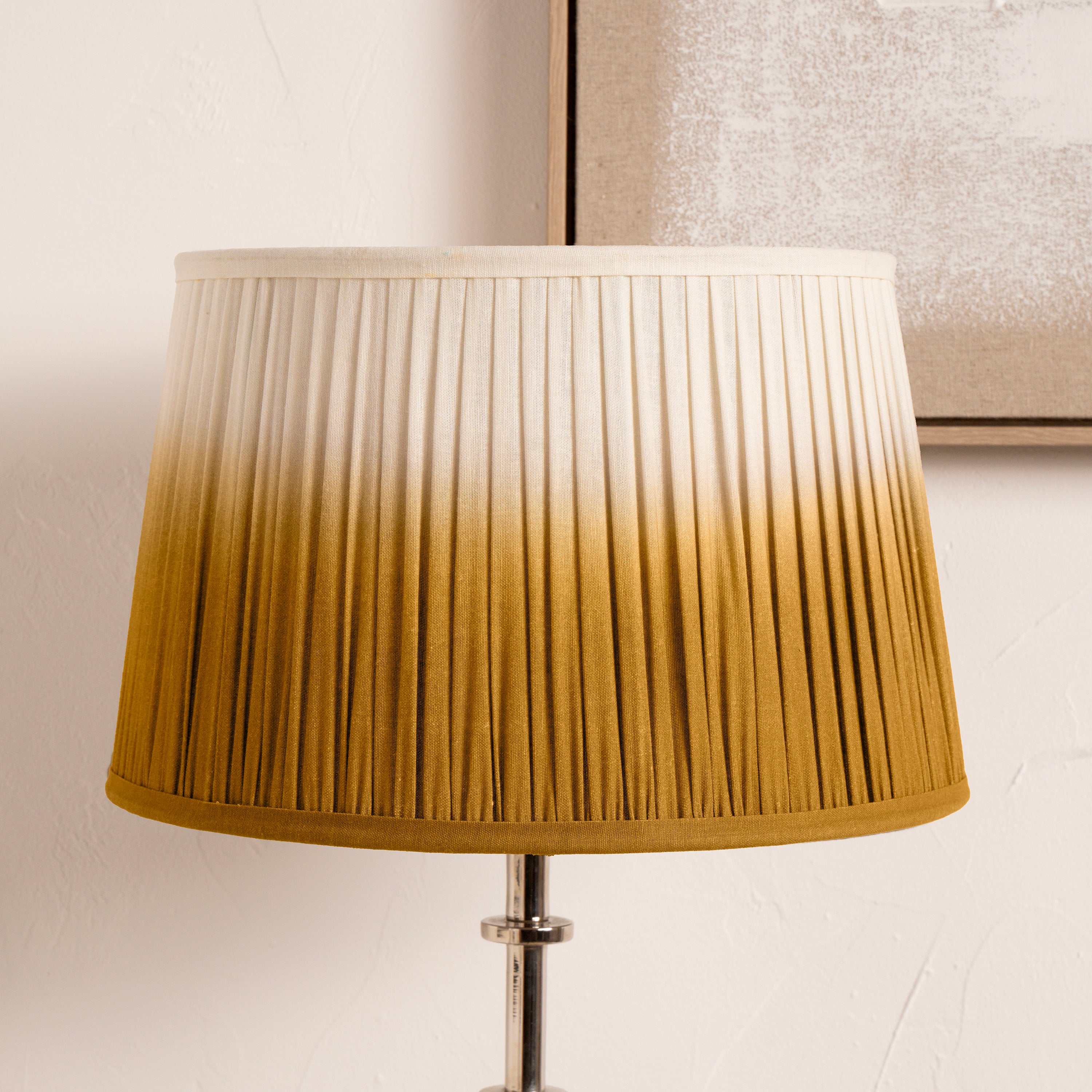 Scallop Ombre Soft Pleated Tapered Lamp Shade Mustard