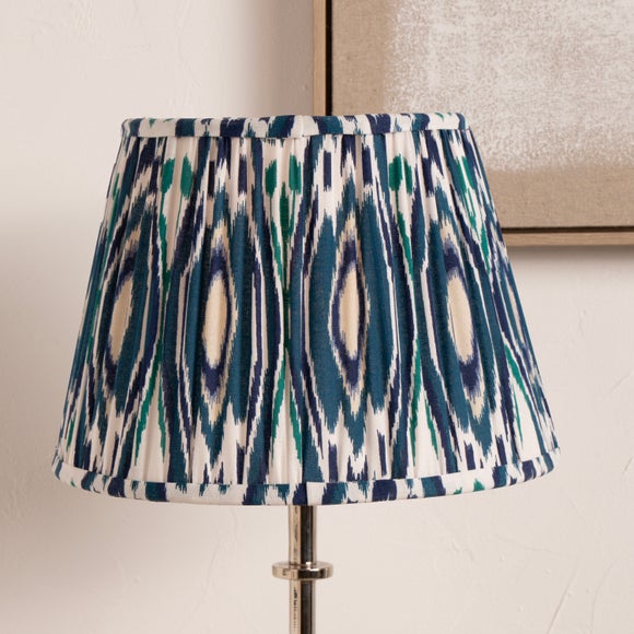 View Izara Ikat Patterned Gathered Tapered Lamp Shade View Izara Ikat Patterned Gathered Tapered Lamp Shade