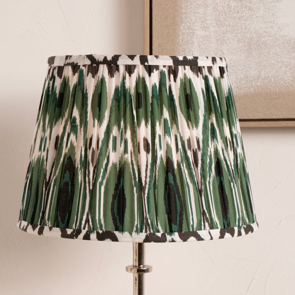 Izara Ikat Patterned Gathered Tapered Lamp Shade