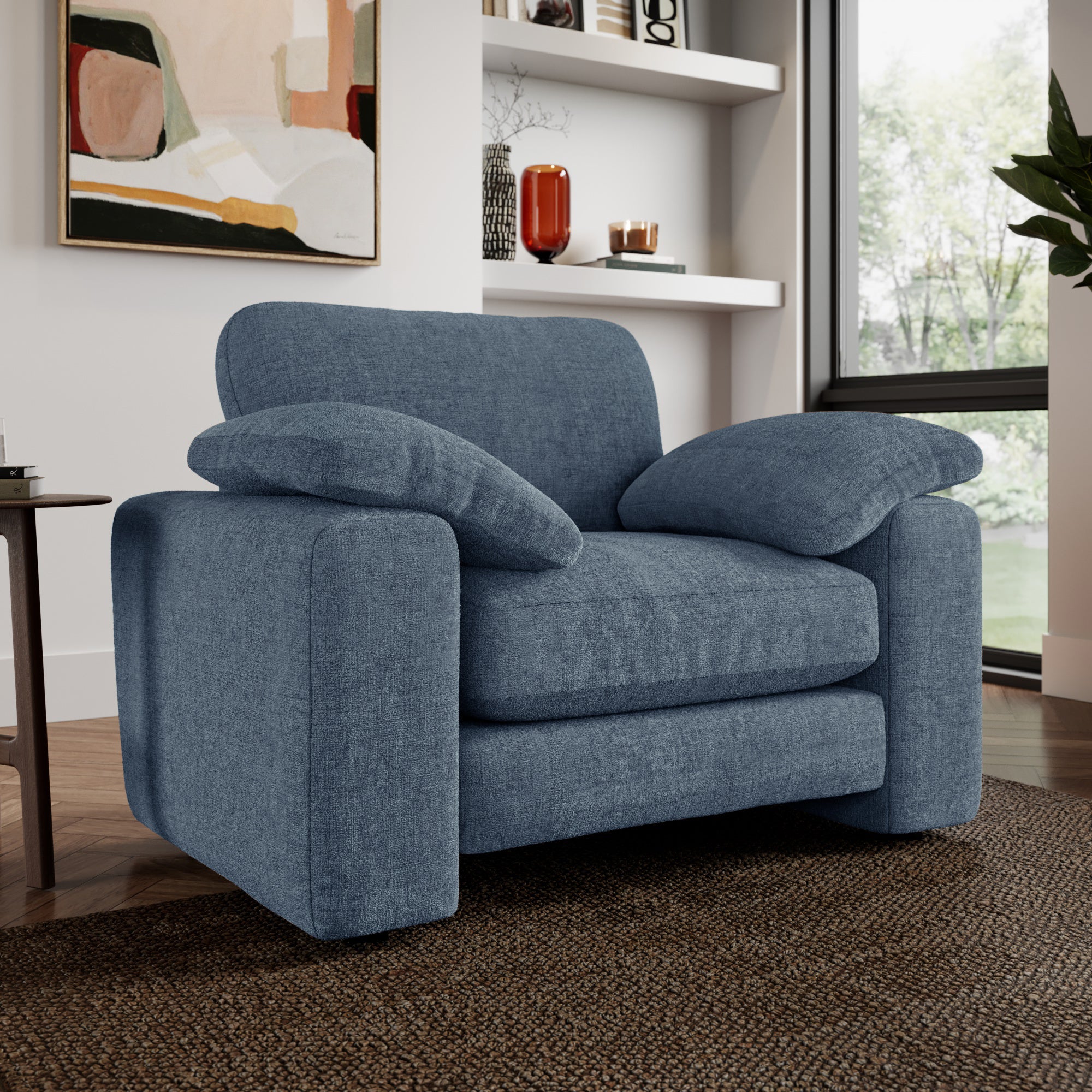 Magnus Soft Textured Chenille Snuggle Sofa
