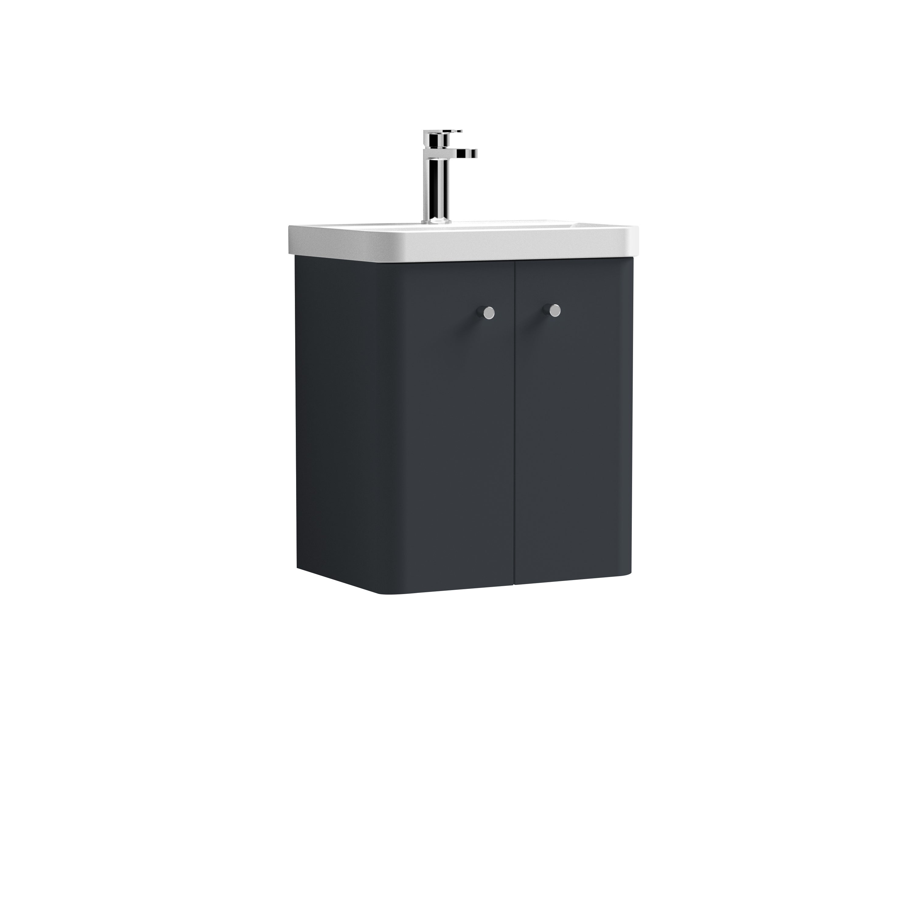 Photos - Bathroom Cabinet Unit Core Wall Mounted 2 Door Vanity  with Basin Soft Black 