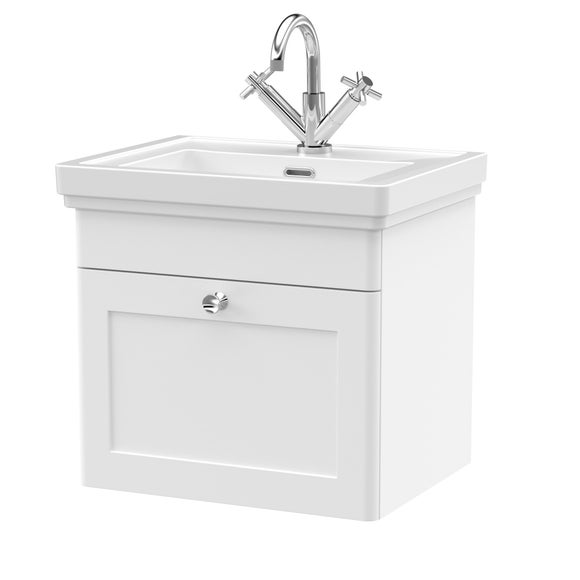 Classique Wall Mounted 1 Drawer Vanity Unit with Basin
