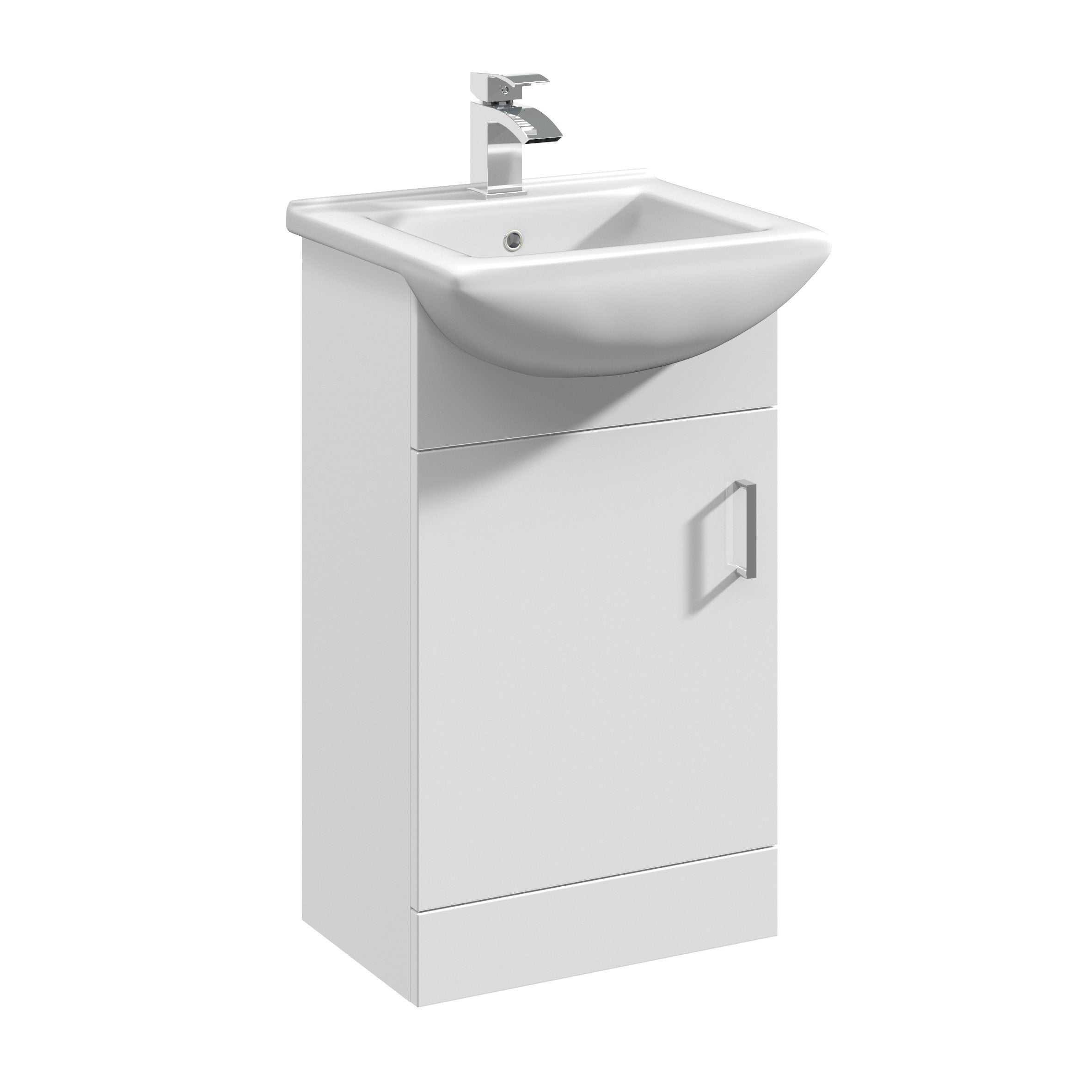 Mayford 1 Door Vanity Unit with Square Basin Gloss White