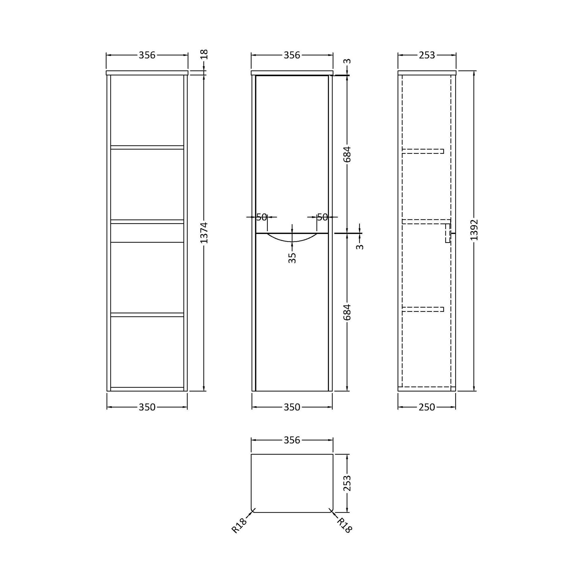 Lunar Tall Storage Unit | Dunelm