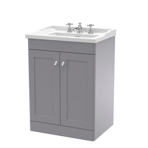 Classique Floor Standing 2 Door Vanity Unit with Ceramic Basin