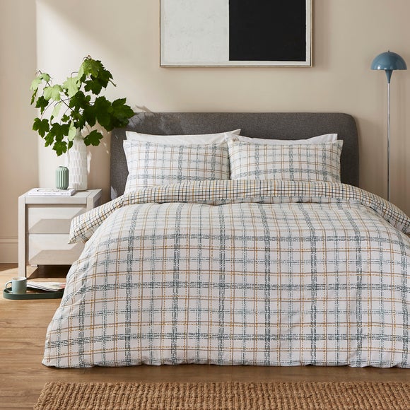 Modern Check Cosy Easycare Duvet Cover And Pillowcase Set