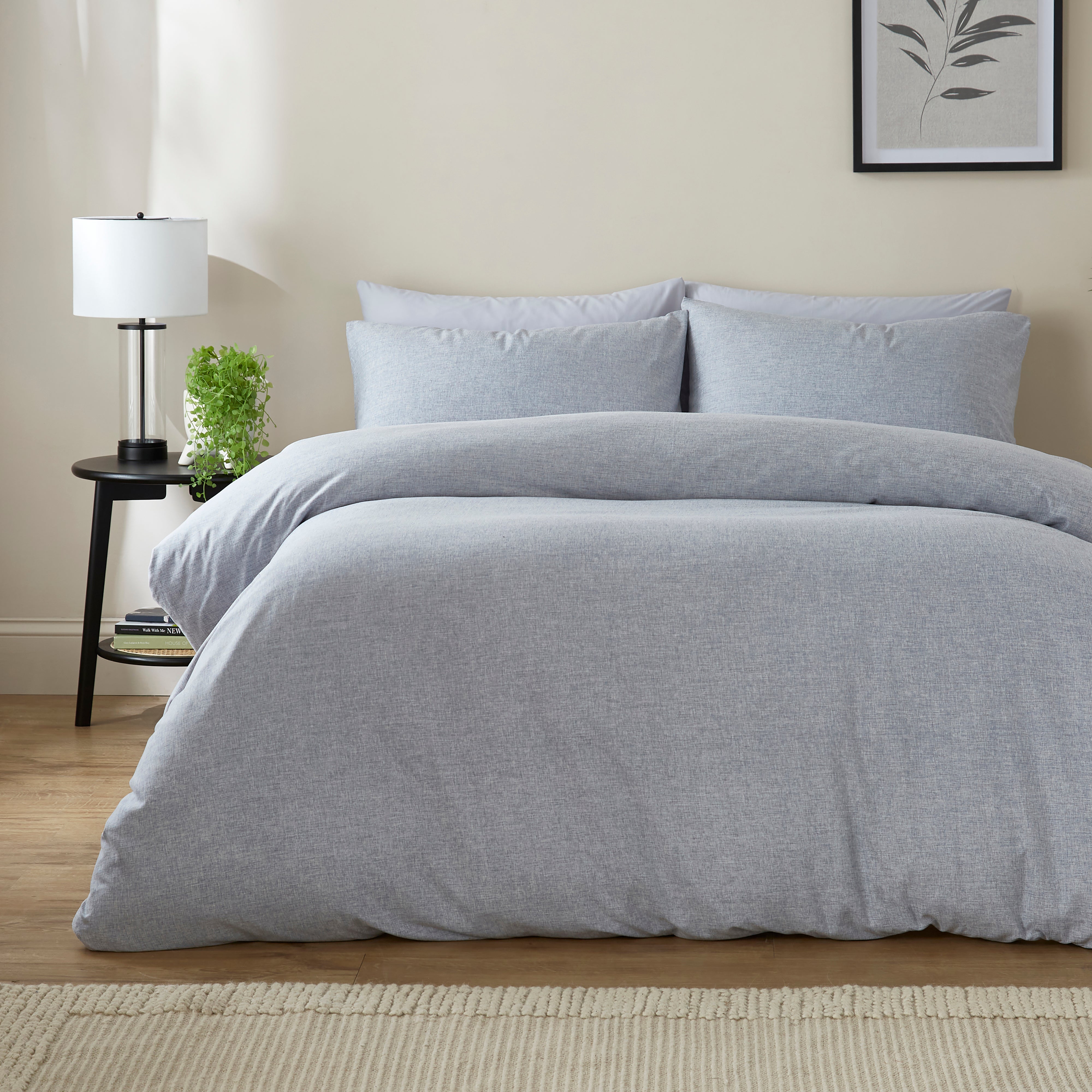 Supersoft Chambray Duvet Cover And Pillowcase Set Folkstone Blue