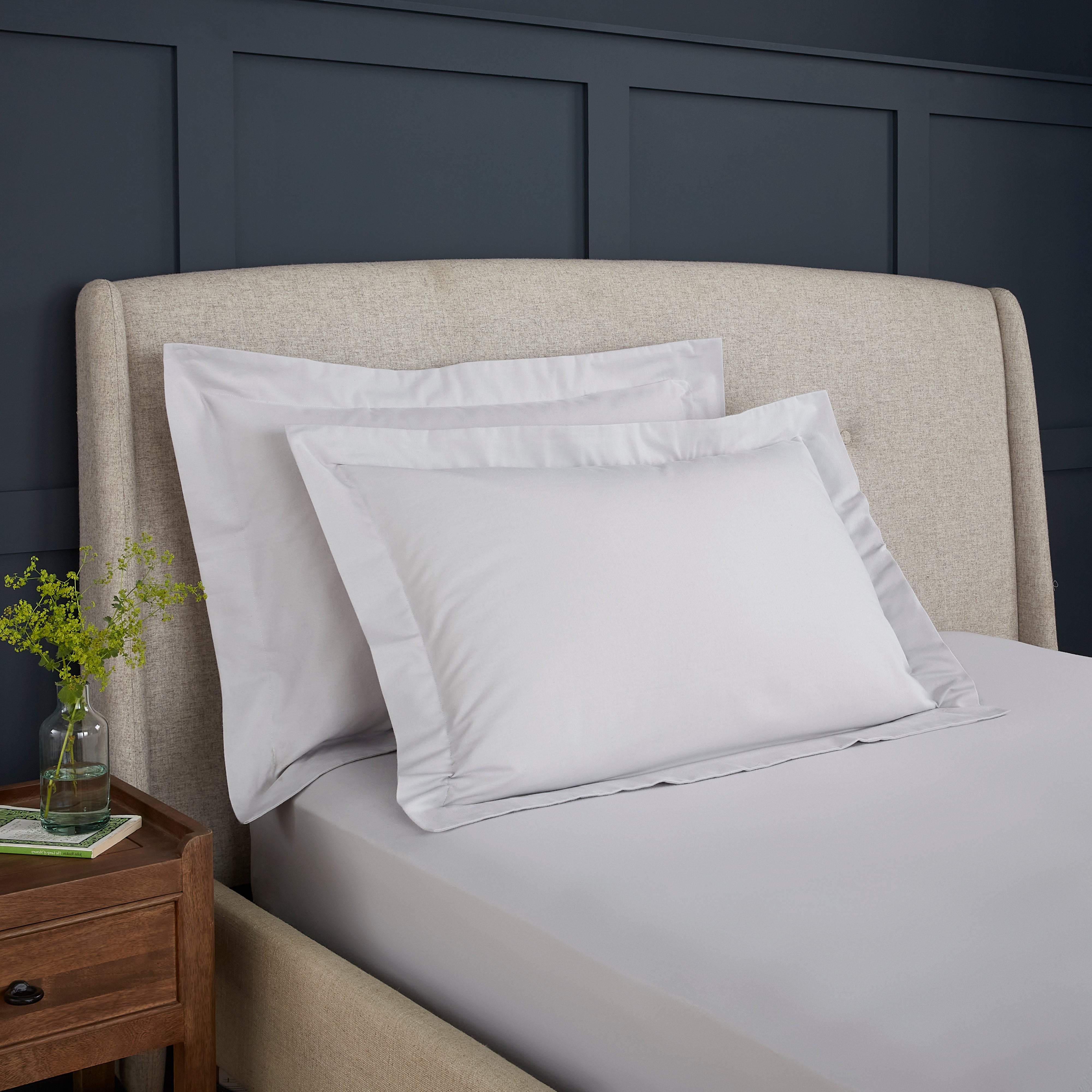 Dorma Premium 100 Brushed Cotton Oxford Pillowcase Pair Grey