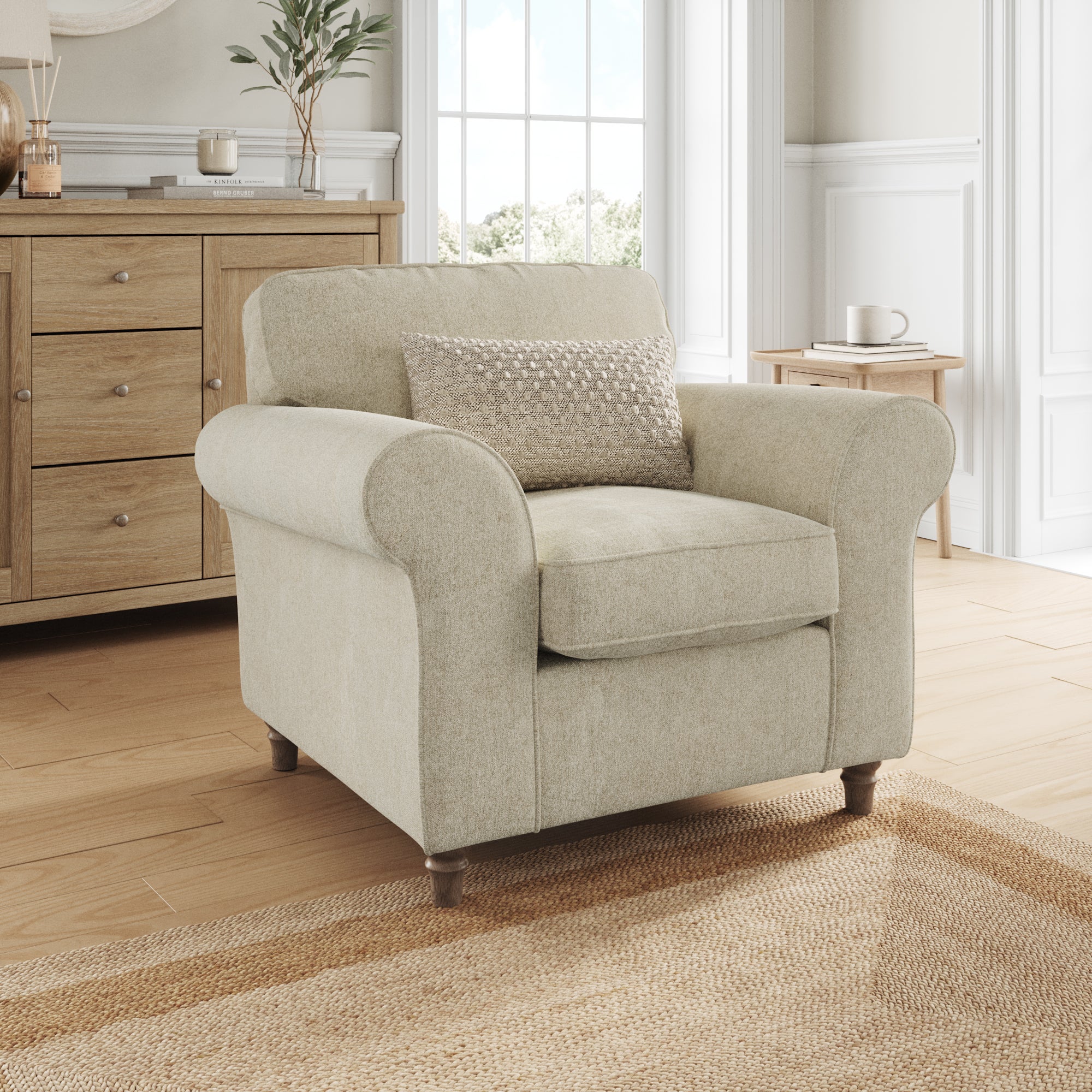 Flori Armchair Soft Chenille Sandstone