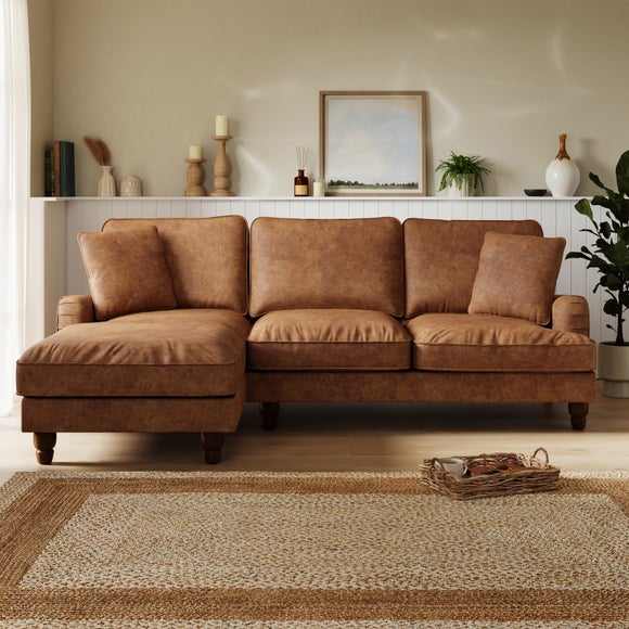 Beatrice Faux Leather Corner Chaise Sofa