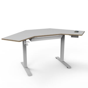 Gino Corner Height Adjustable Desk With Drawer
